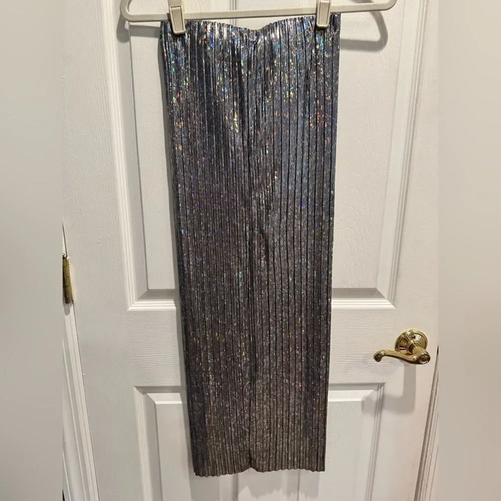 Topshop iridescent pleated midi skirt US size 2